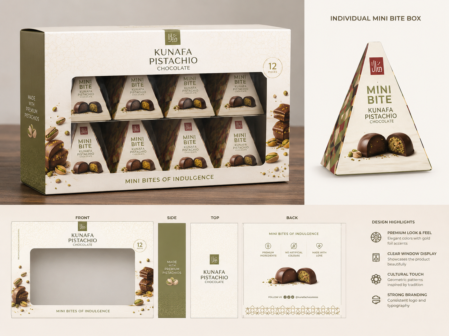 Kunafa Pistachio Bites - 60 pcs (2x30nos)