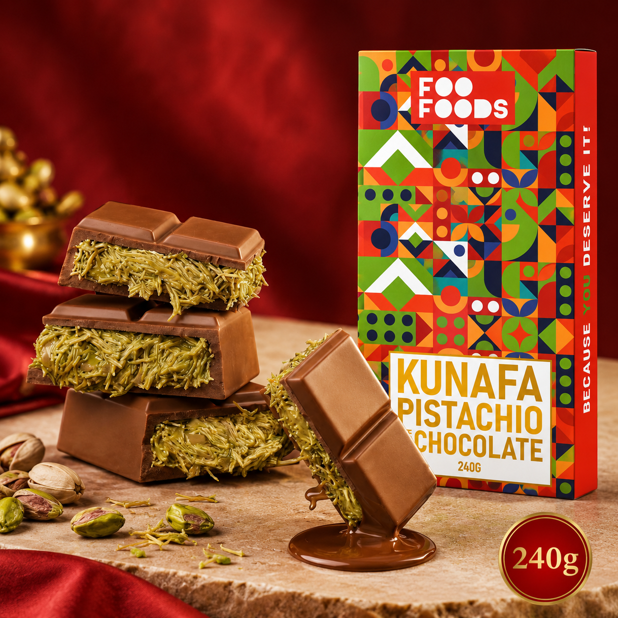Kunafa Chocolate 240g - 10 pieces - ₹799 mrp
