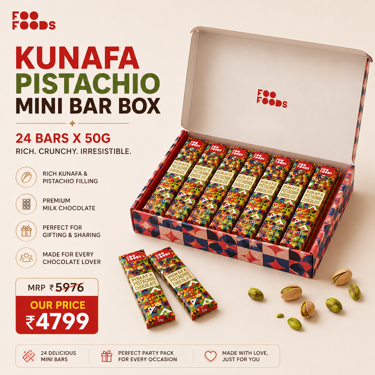 Kunafa Mini Bar Box - 24x 50g